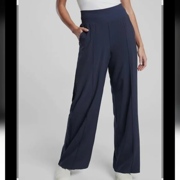 Athleta Dark Blue Wide-Leg Pants Size 6 Used Like New - Picture 1 of 11